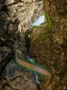 Reprojected Breitachklamm (a canyon near Oberstdorf, Germany)