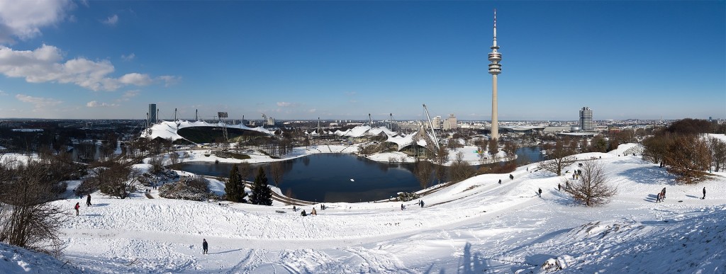 Olympic Park Munich Viewpoint in Winter
