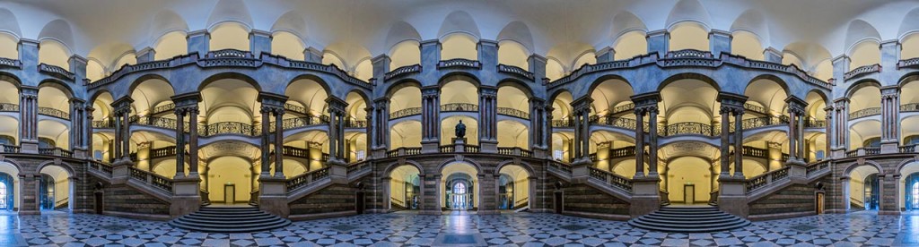 Atrium of the Bavarian Ministry of Justice - Mercator projection