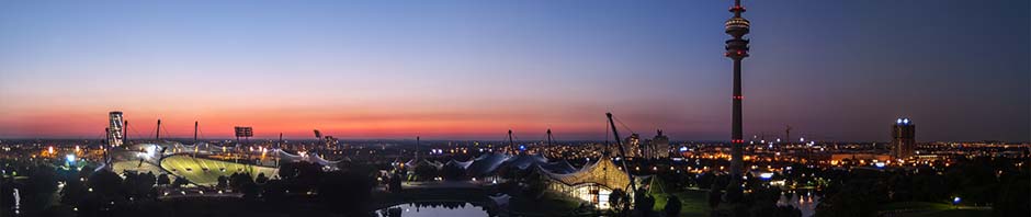 Olympic Park Munich Viewpoint after Sunset