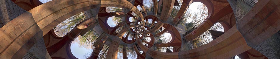 Entrance Munich\'s South Cemetery - Quadruple Droste Spiral