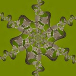 Fractal Droste Reprojection made from the "Three Green Stripes Panorama"