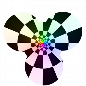 Coloured Chequered Cloverleaf Projection Masked