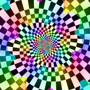 Coloured Chequered Droste Spiral