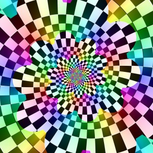 Coloured Chequered Droste Spiral