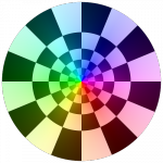 Sample image: A checkered color wheel