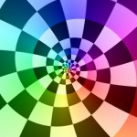 Sample Droste effect: A checkered color wheel spiral