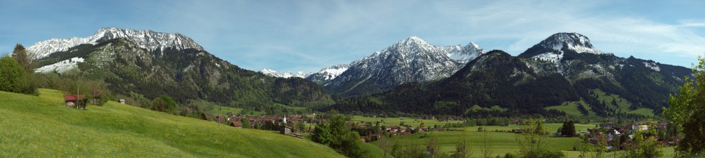 View over Bad Oberdorf and Bad Hindelang