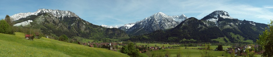 View over Bad Oberdorf and Bad Hindelang