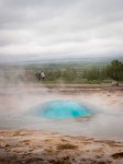 Strokkur starting to erupt