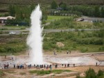 Strokkur erupting as seen from the top of the hill