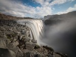 Person standing at Dettifoss (8 sec.)