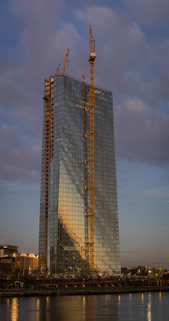 Construction site of the European Central Bank in Frankfurt am Main