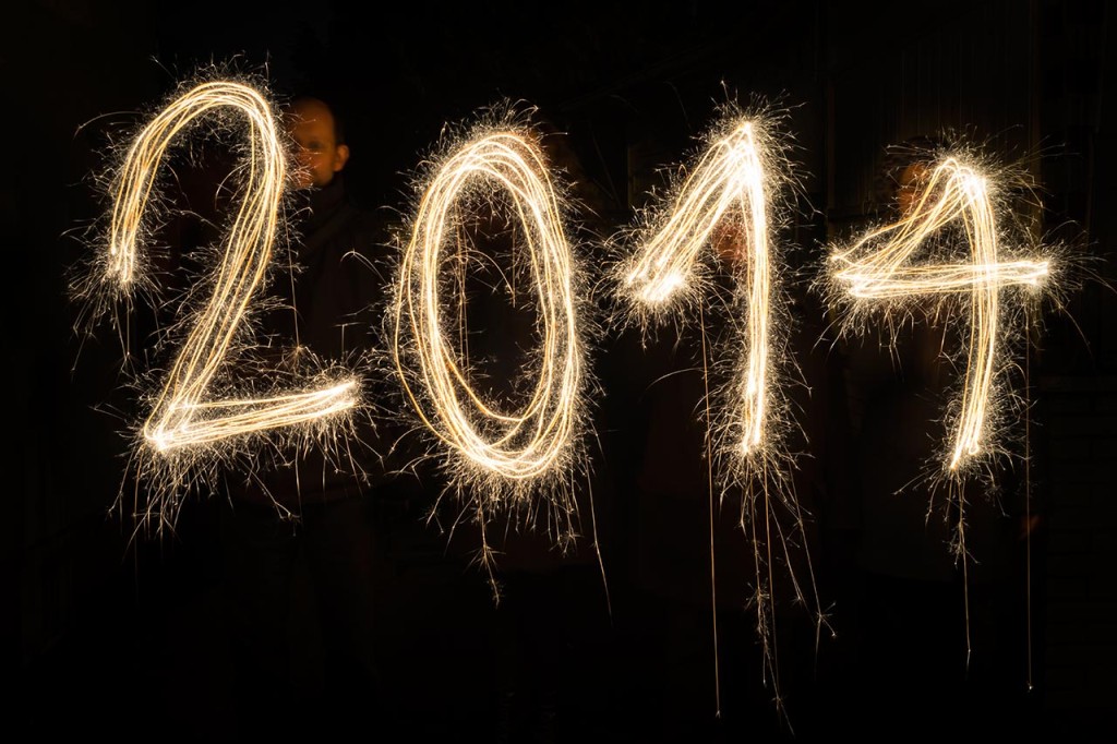 In this image we used sparklers to write 2014 in the air.