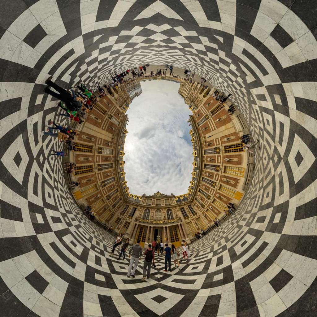 Reprojected Marble Courtyard in the Castle of Versailles